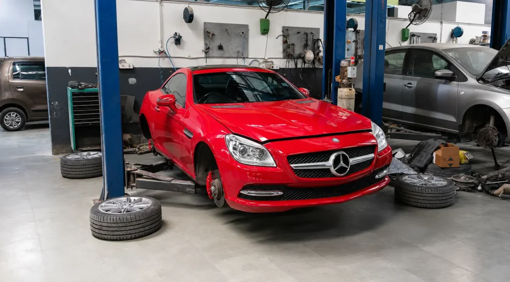 Mercedes-Benz SLK55 before and after restoration at NextGen Bosch Car Service